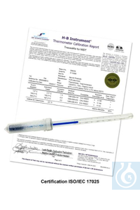 H-B DURAC Plus Gekalibreerde vloeistof-in-glas thermometer voor...